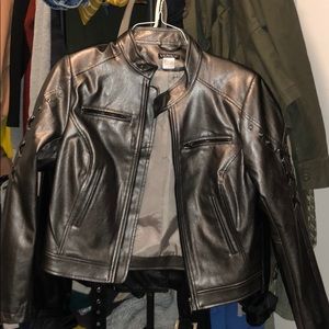 Metallic leather jacket PRICE IS FIRM